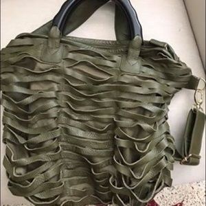 ROMYGOLD Biker Slash Tote/Crossbody Green